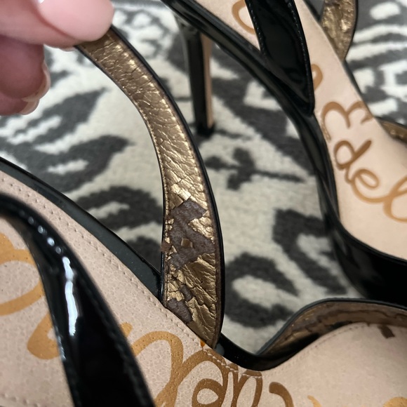 Black Patent Sling Back Stilettos - Picture 5 of 6